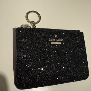 Kate Spade Black Glitter Keychain Wallet
